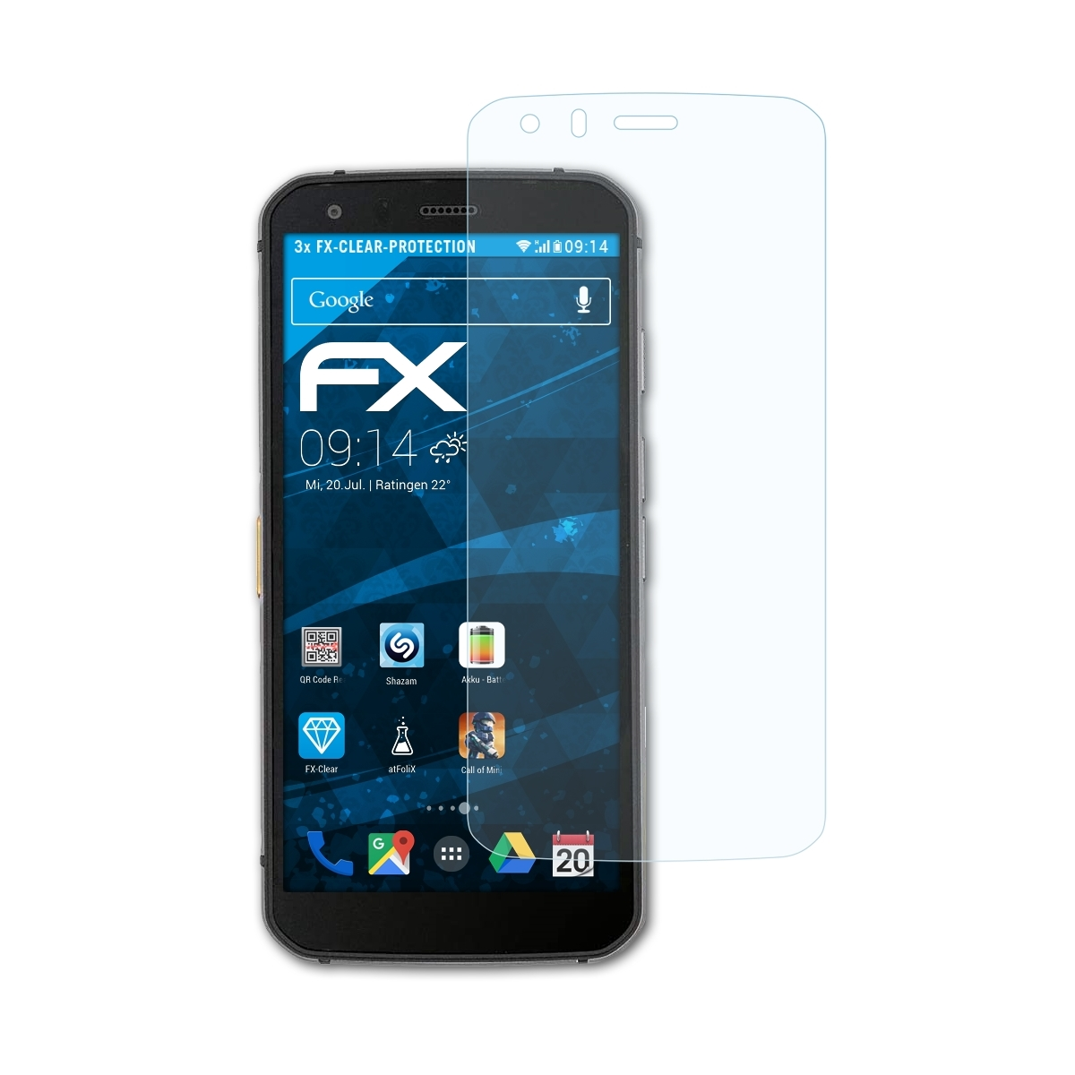 ATFOLIX 3x FX-Clear Displayschutz(für Caterpillar CAT S62 Pro)