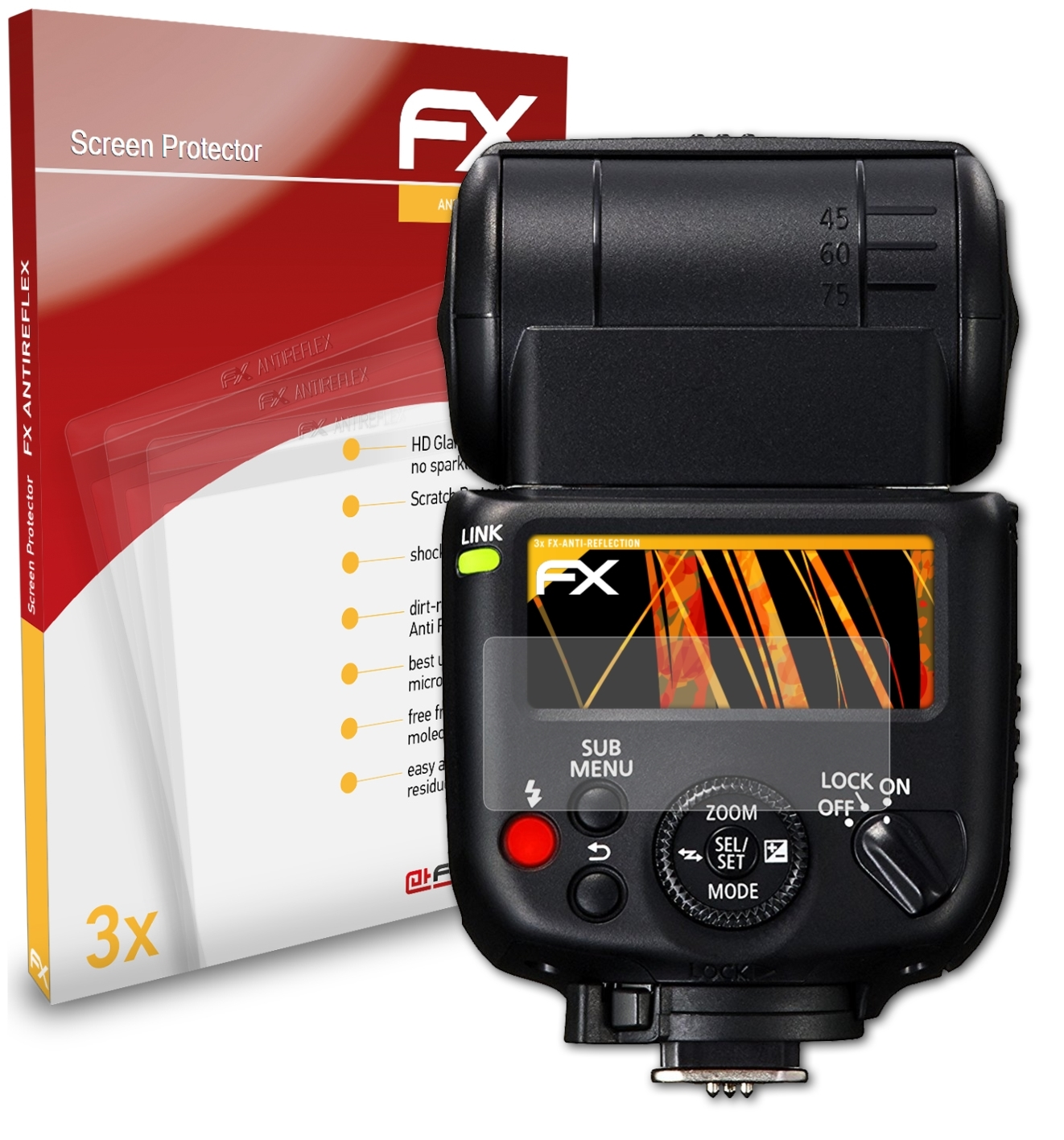 Canon 3x FX-Antireflex III-RT) ATFOLIX 430EX Displayschutz(für Speedlite