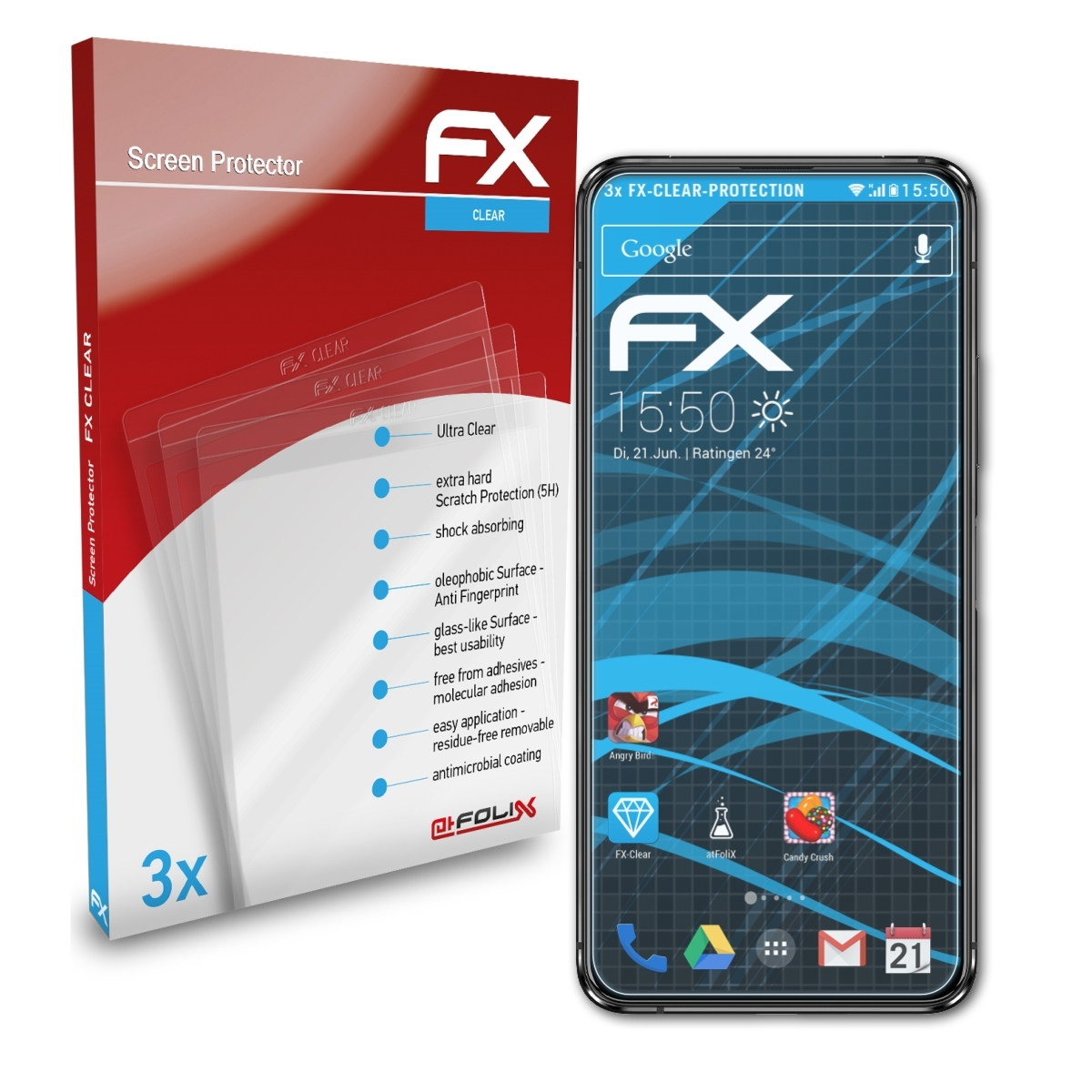 ATFOLIX 3x FX-Clear Displayschutz(für Asus ZenFone 7 (ZS670KS))