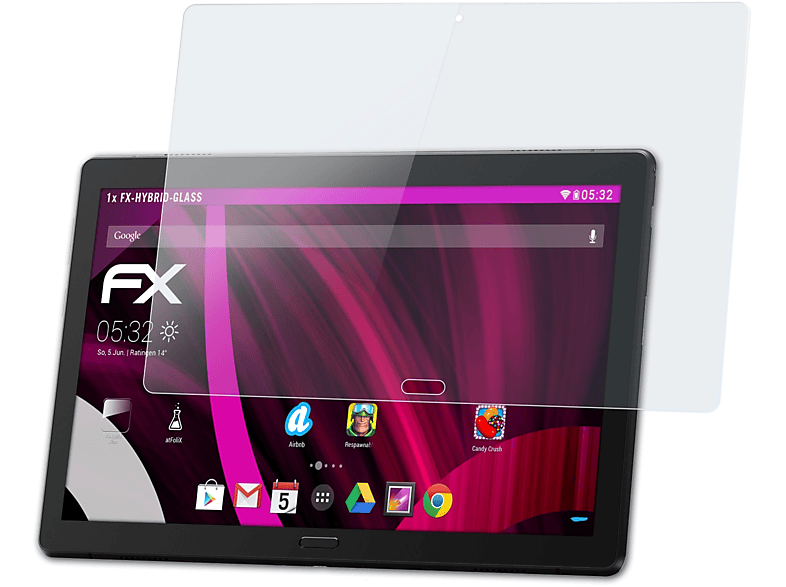 ATFOLIX FX-Hybrid-Glass Schutzglas(für Lenovo Smart Tab P10)