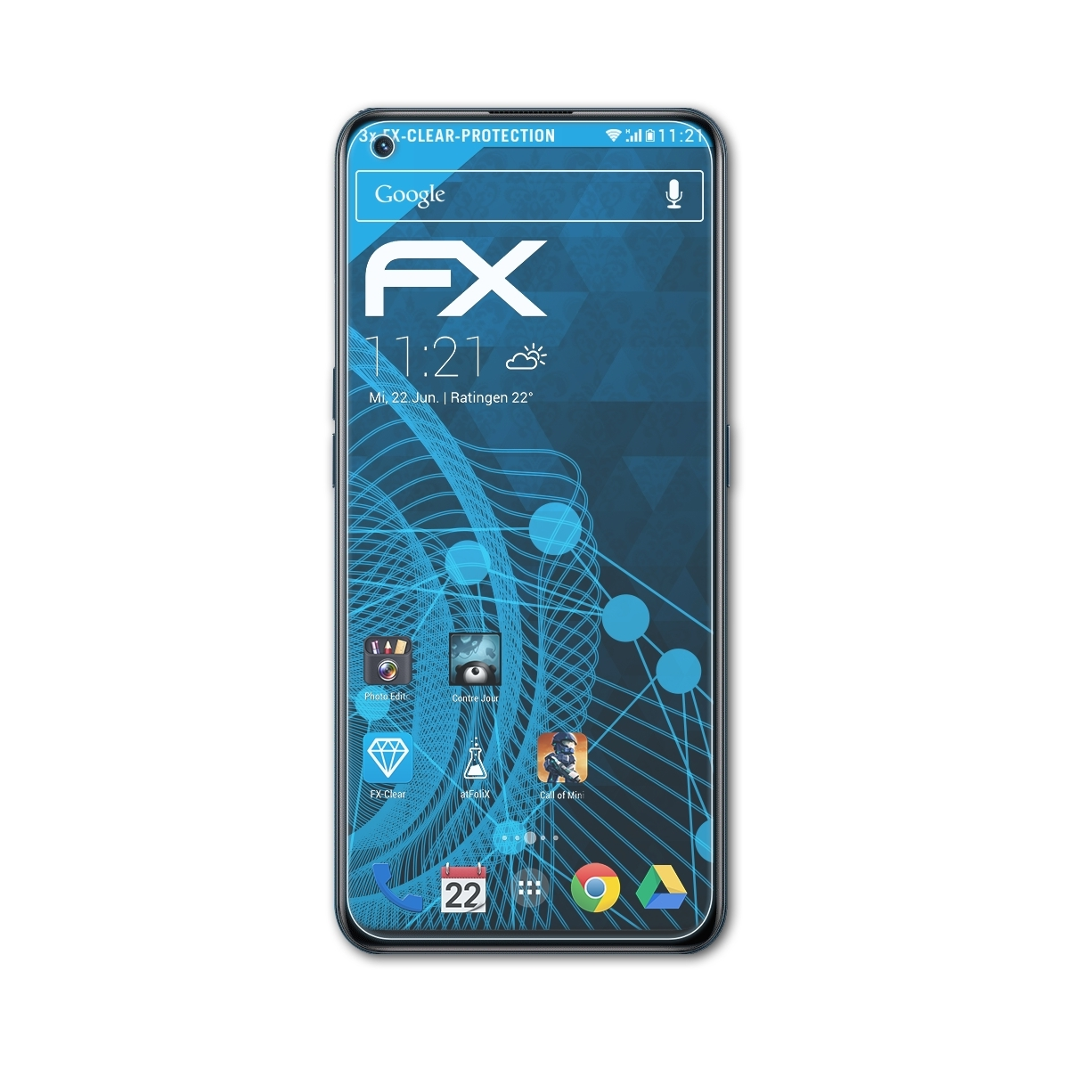 3x Displayschutz(für FX-Clear ATFOLIX Pro) Oppo K9