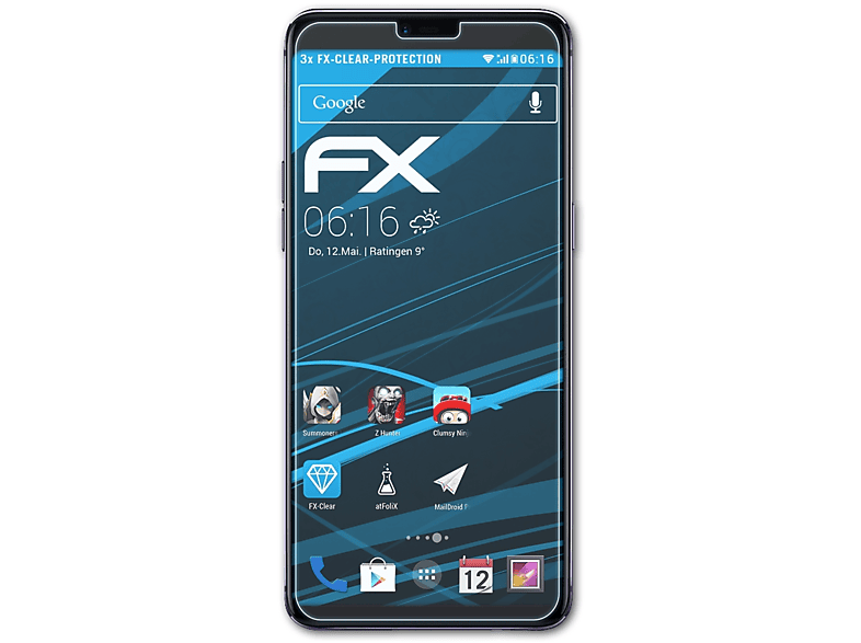 ATFOLIX 3x FX-Clear Displayschutz(für Oppo R15)