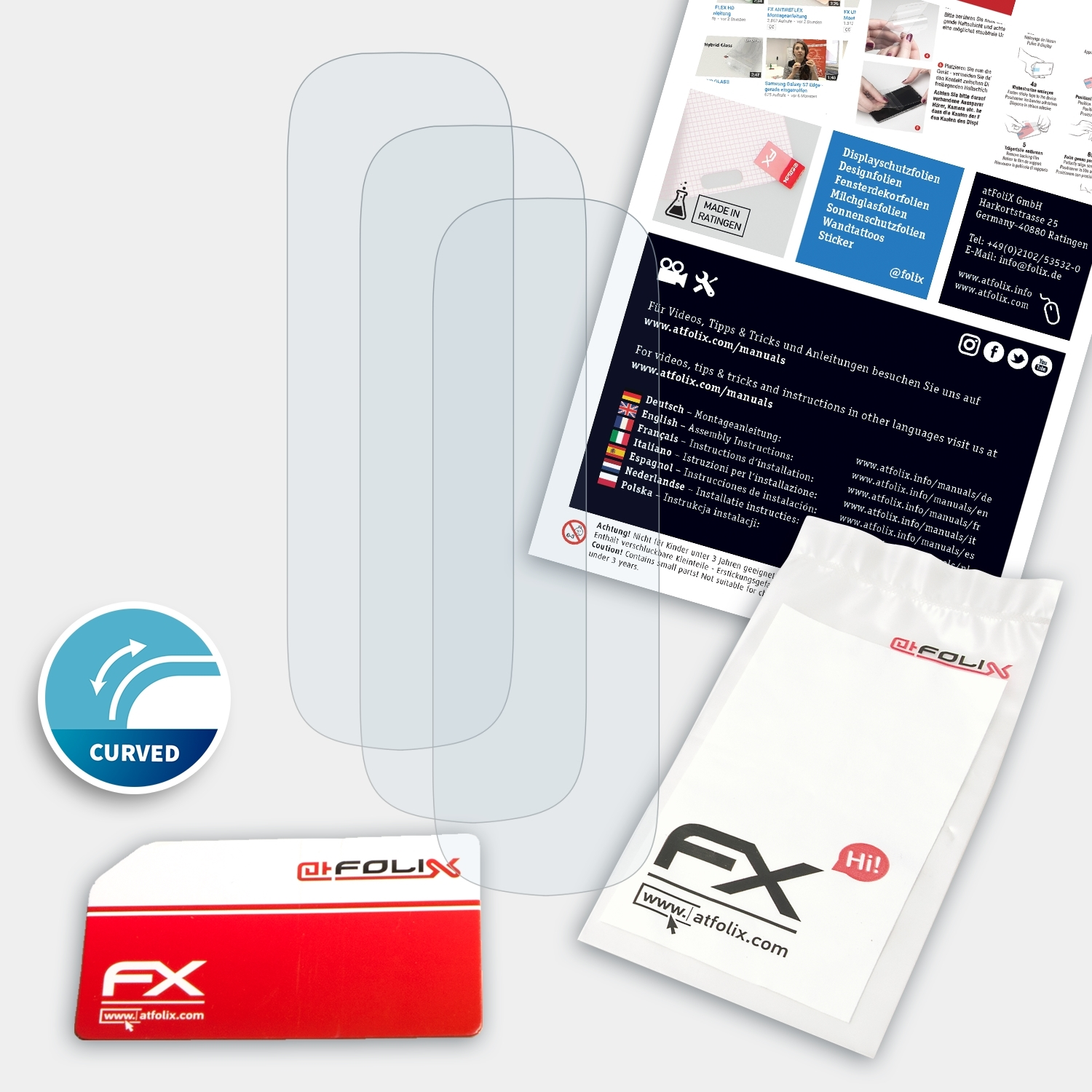 ATFOLIX 3x Vivosmart Garmin 4) Displayschutz(für FX-ActiFleX
