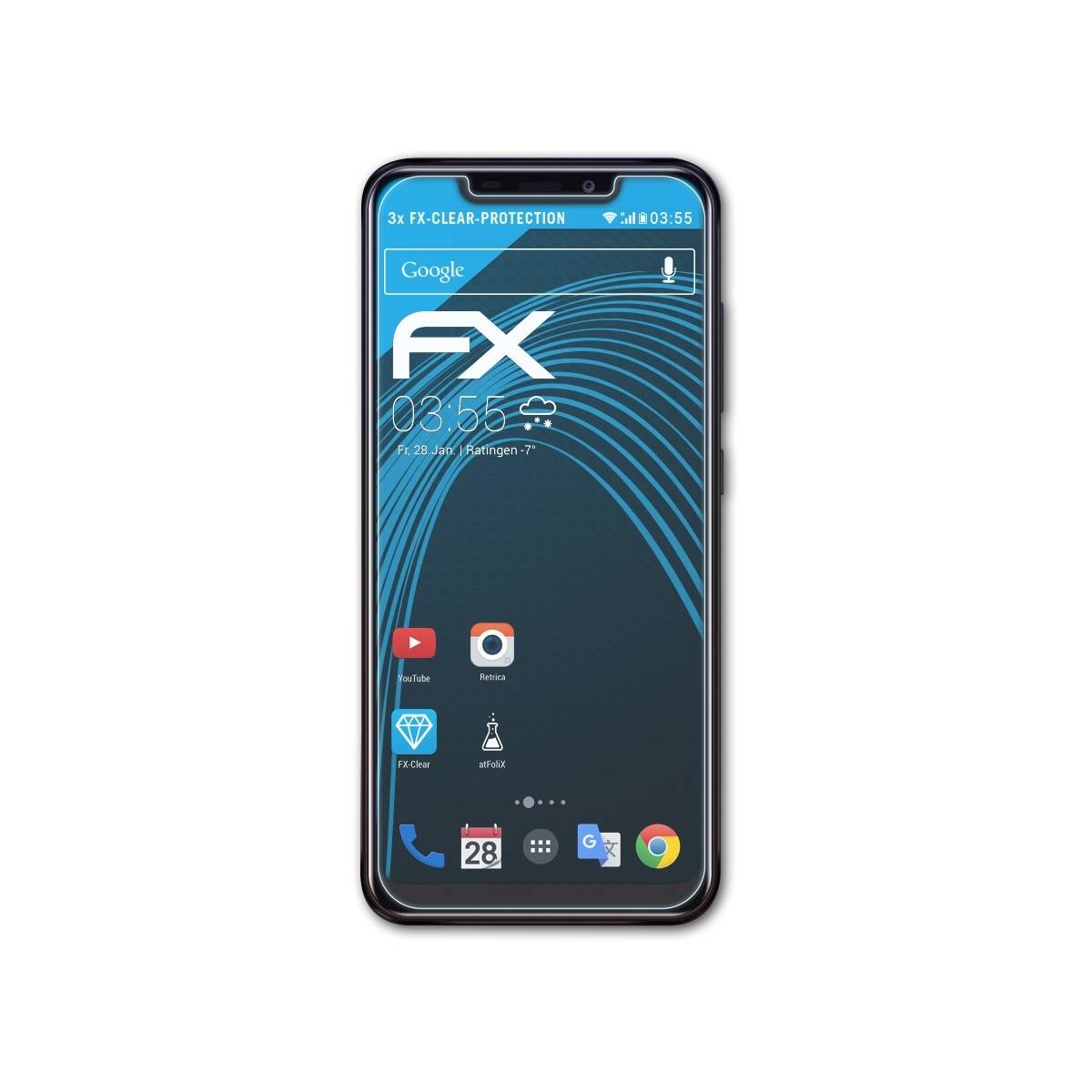 ATFOLIX 3x FX-Clear Displayschutz(für Oukitel Pro) C12