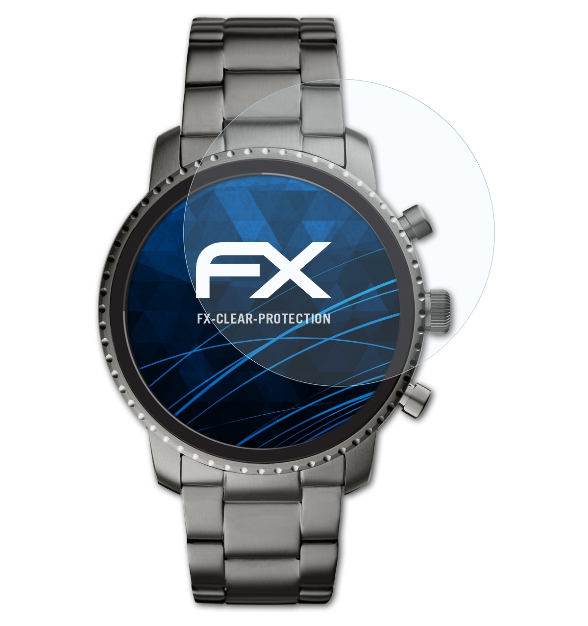 ATFOLIX 3x (4. Generation)) Fossil HR FX-Clear Q Explorist Displayschutz(für