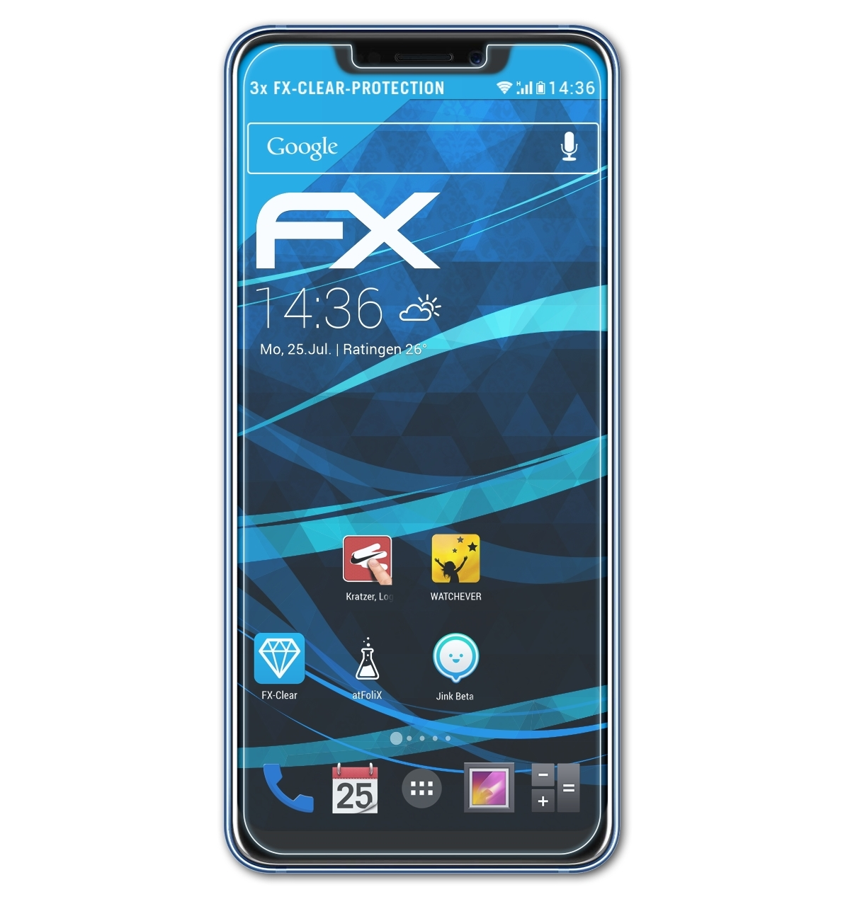 Displayschutz(für ATFOLIX FX-Clear Pro) 9 3x ZTE Axon