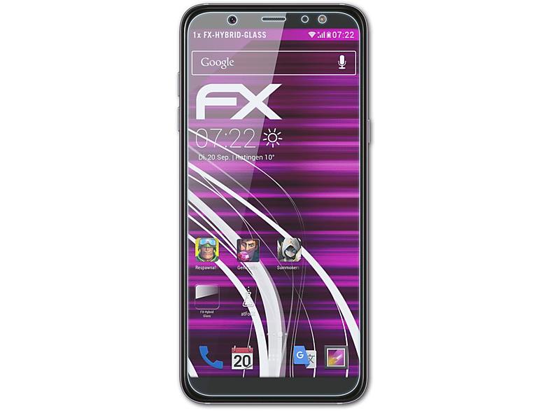 Plus Schutzglas(für FX-Hybrid-Glass A6 Galaxy Samsung ATFOLIX (2018))