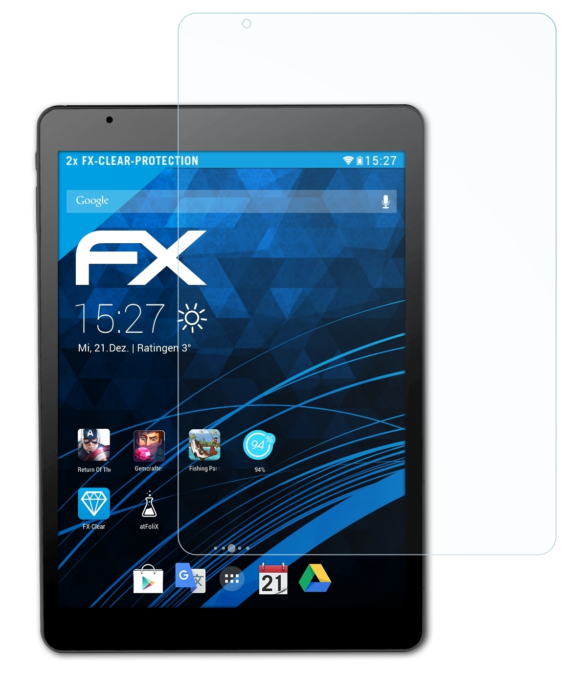 2x (PX-8896)) FX-Clear Touchlet X10.Octa ATFOLIX Displayschutz(für