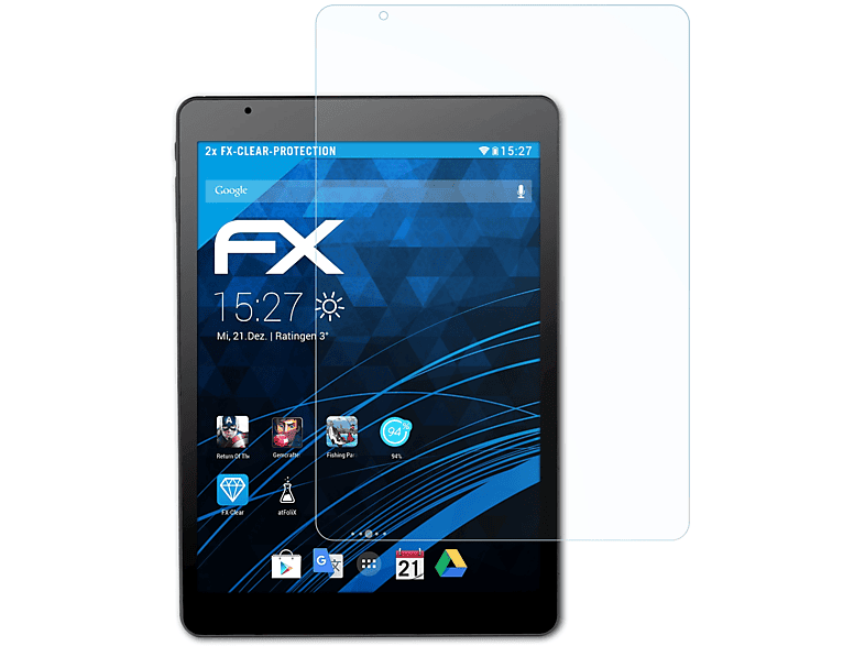 (PX-8896)) Displayschutz(für FX-Clear X10.Octa 2x Touchlet ATFOLIX