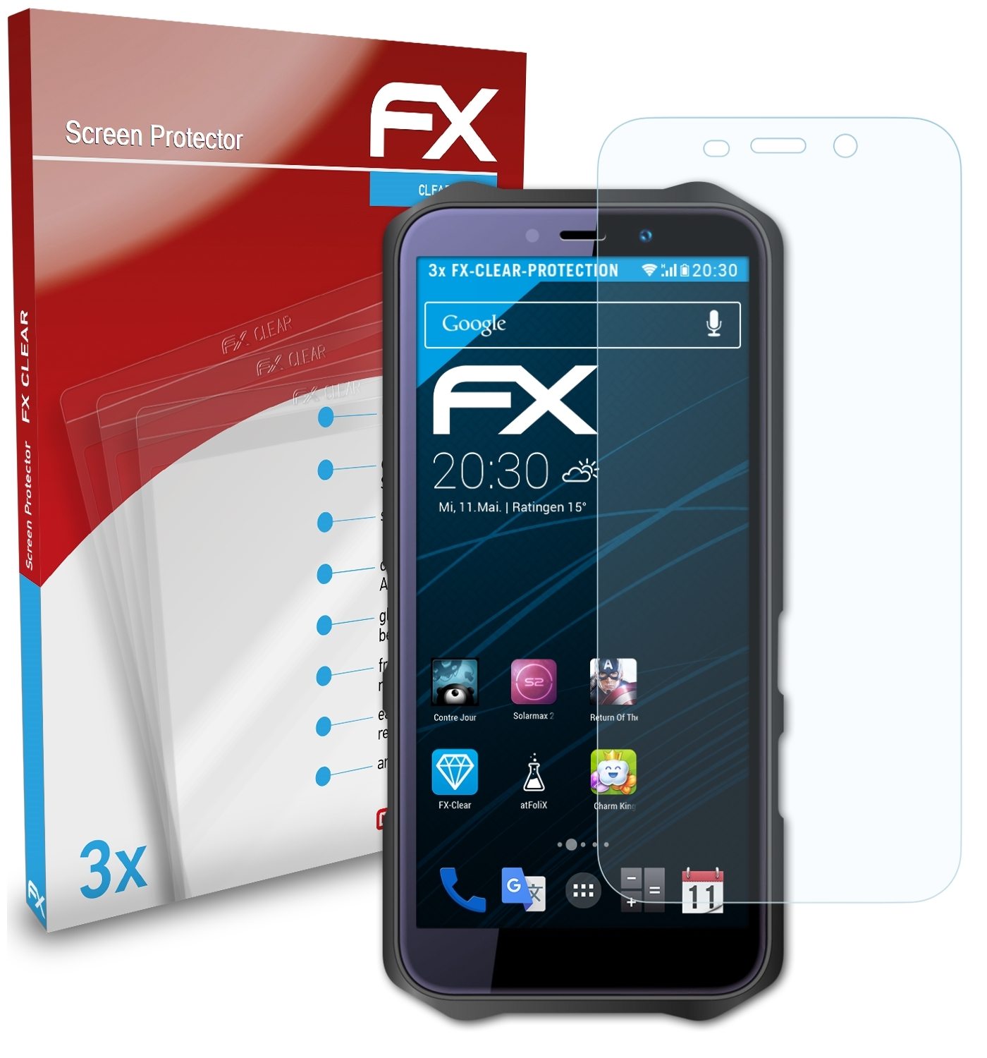 ATFOLIX 3x FX-Clear Oukitel WP12) Displayschutz(für