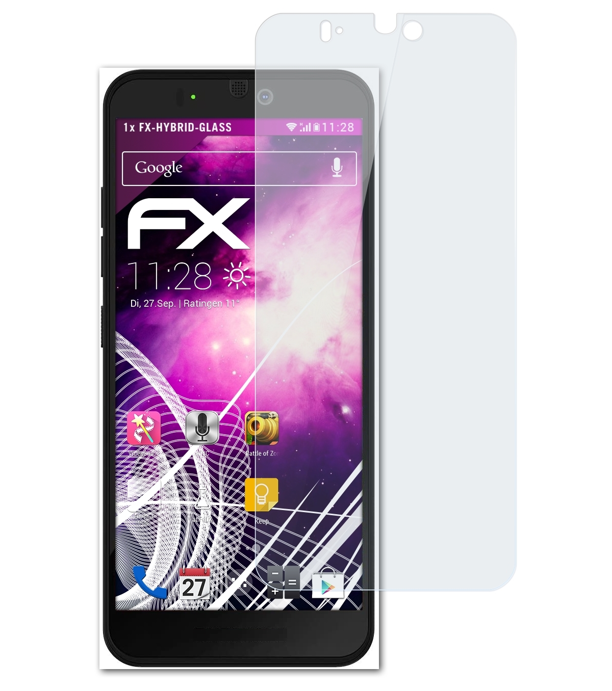 Fairphone 3+) FX-Hybrid-Glass ATFOLIX Schutzglas(für