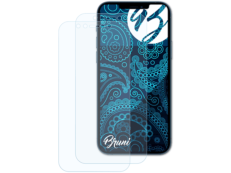 BRUNI 2x Basics-Clear Schutzfolie(für Apple iPhone 12 mini)