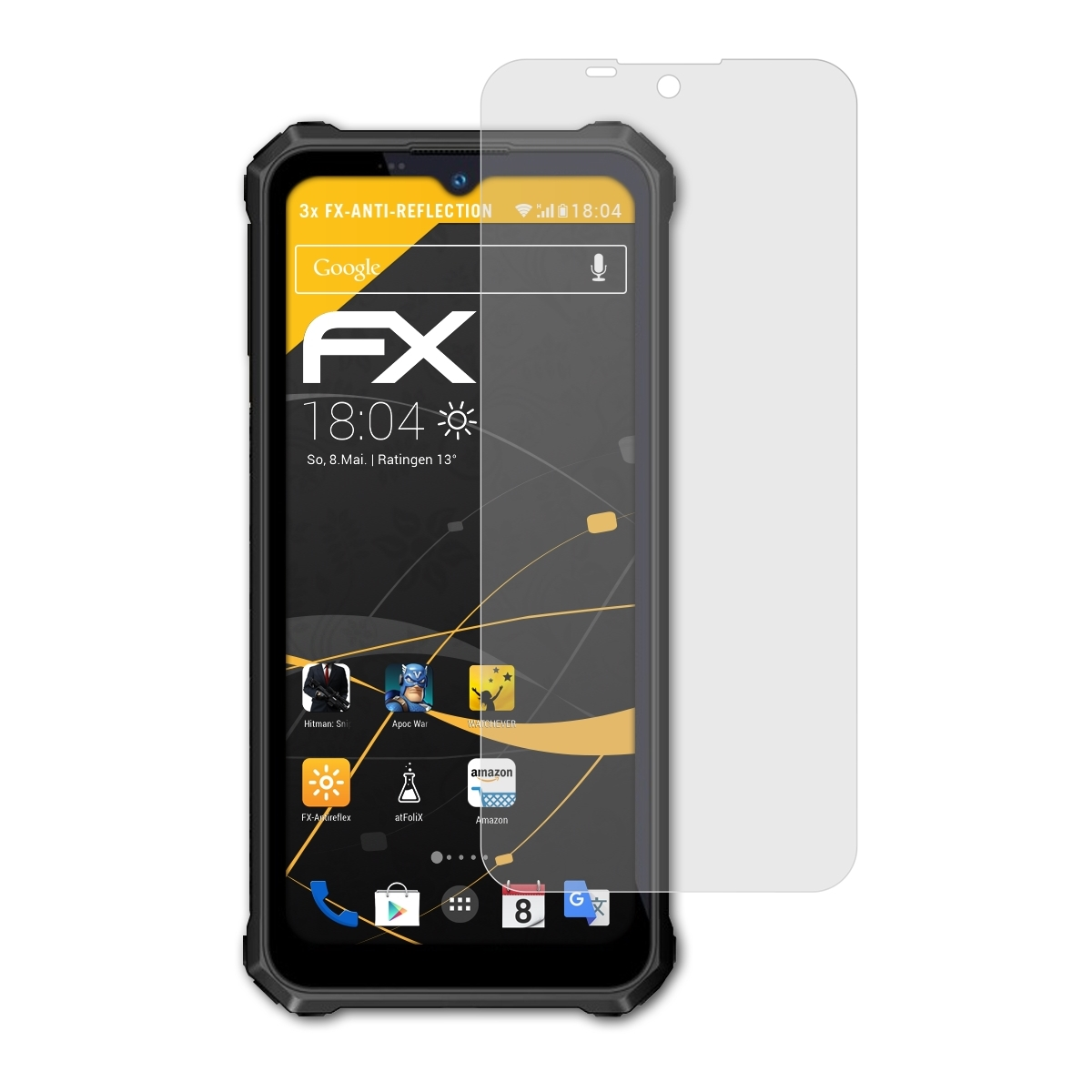 ATFOLIX 3x FX-Antireflex 5G) Oukitel Displayschutz(für WP15