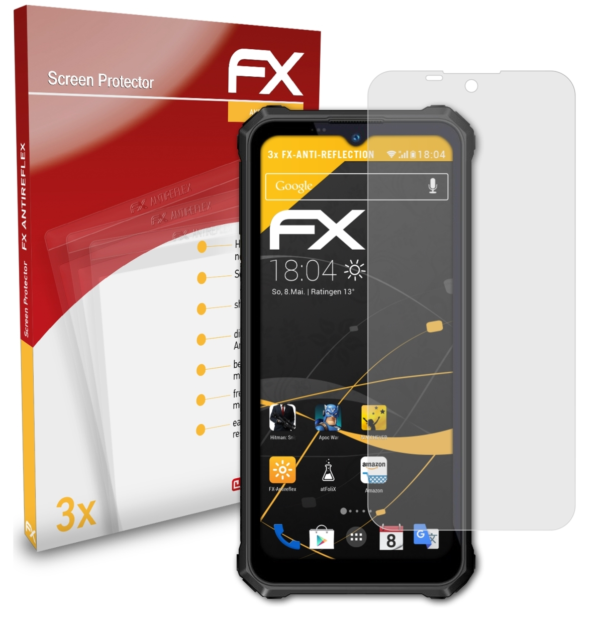 5G) WP15 Displayschutz(für FX-Antireflex ATFOLIX Oukitel 3x