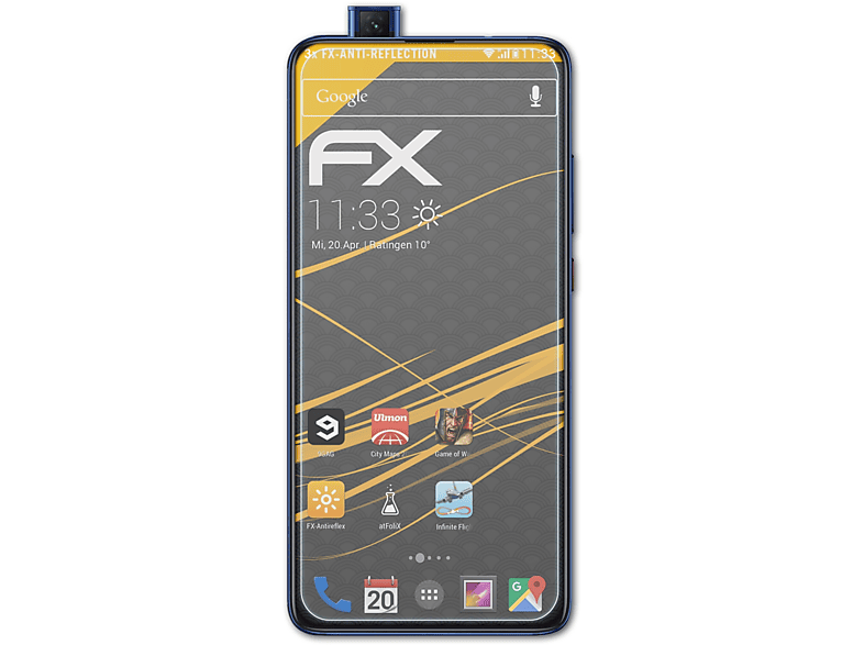 ATFOLIX 3x FX-Antireflex Displayschutz(für Xiaomi Mi 9T)