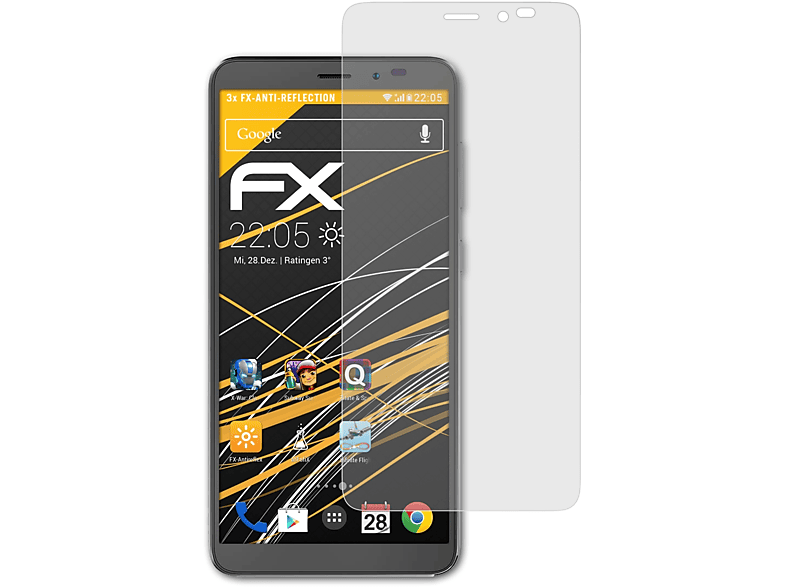 ATFOLIX 3x FX-Antireflex Displayschutz(für Nuu Mobile A5L+)