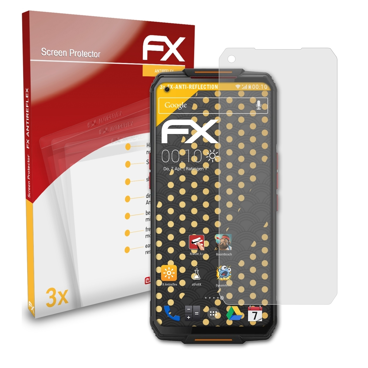 ATFOLIX 3x Displayschutz(für Oukitel FX-Antireflex WP7)