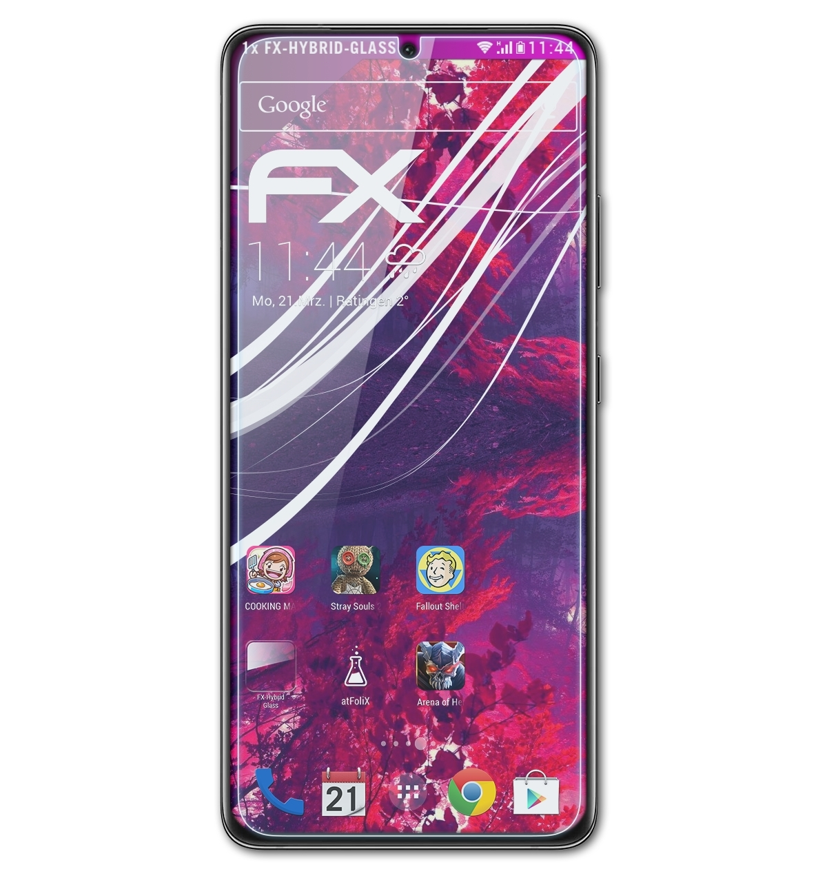 ATFOLIX FX-Hybrid-Glass Samsung 5G) S21 Schutzglas(für Galaxy Ultra