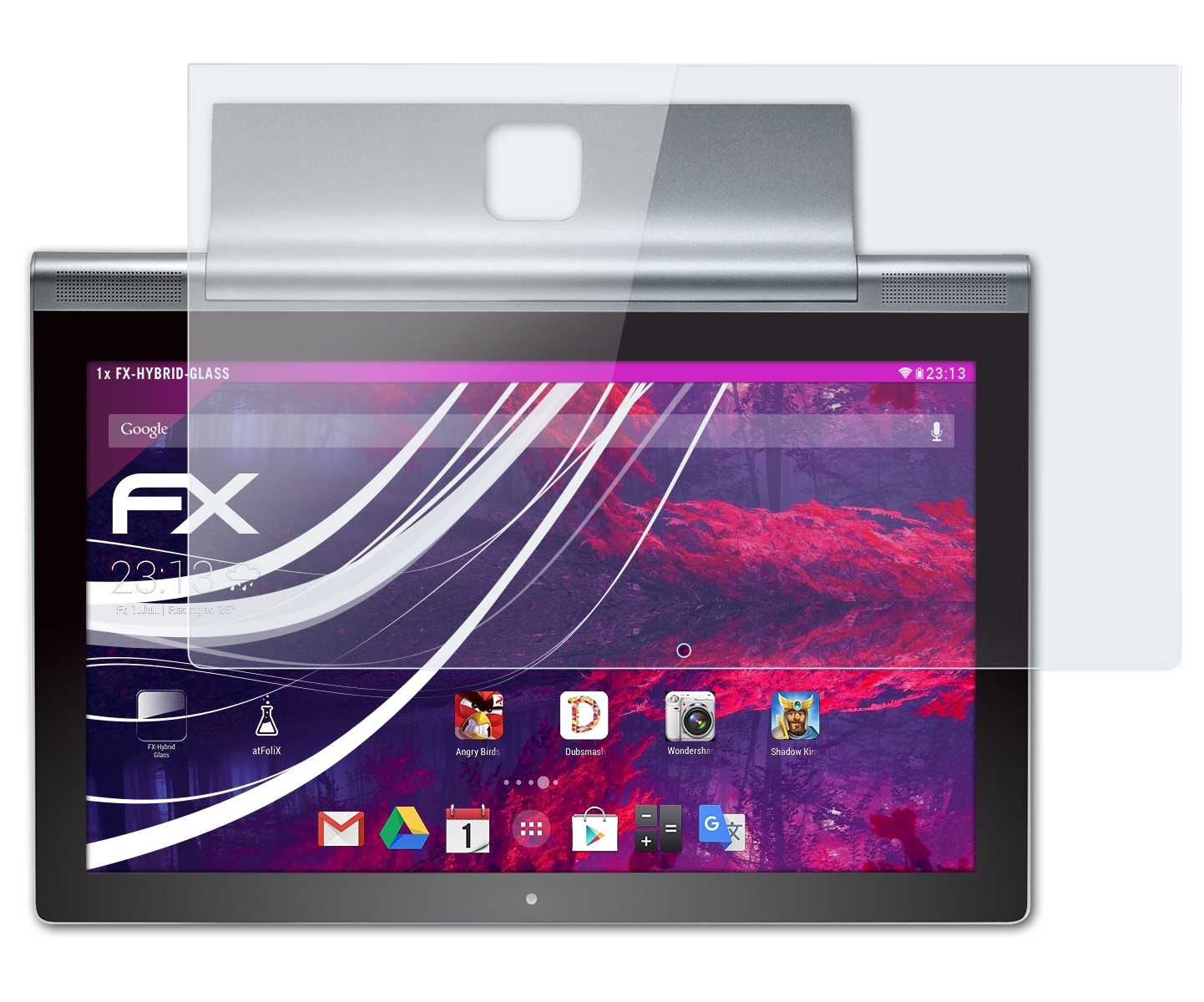 (13.3 inch)) ATFOLIX Schutzglas(für Pro 2 Yoga FX-Hybrid-Glass Lenovo Tablet