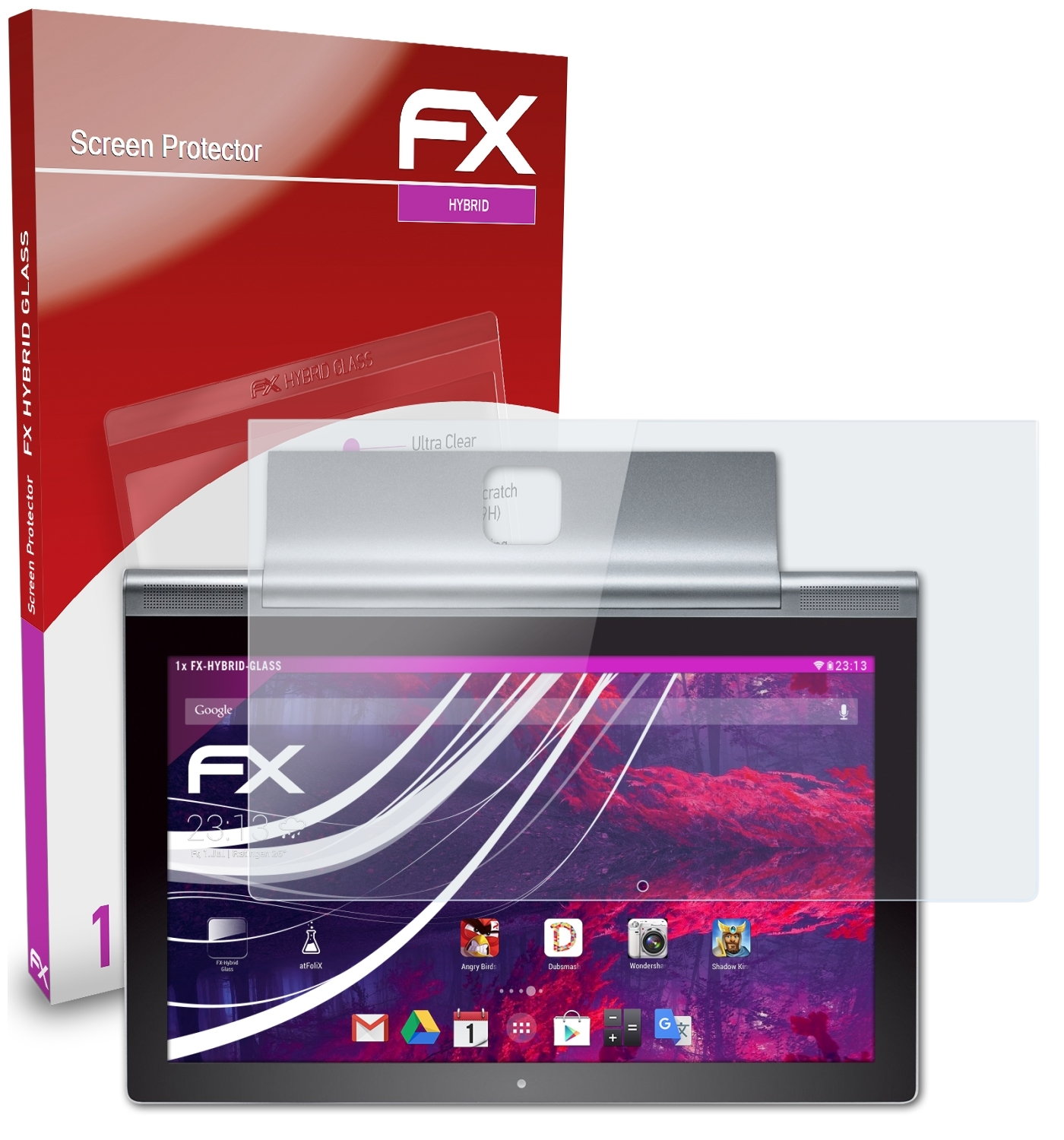 (13.3 inch)) ATFOLIX Schutzglas(für Pro 2 Yoga FX-Hybrid-Glass Lenovo Tablet