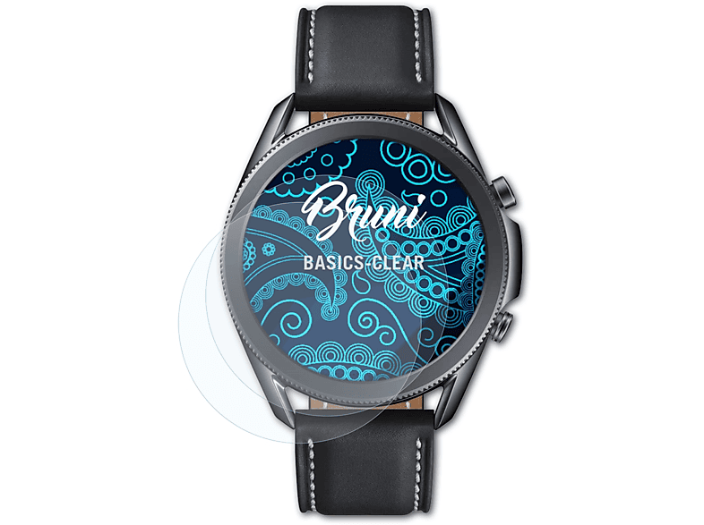 BRUNI 2x Basics-Clear Schutzfolie(für Samsung Galaxy Watch 3 (45mm))