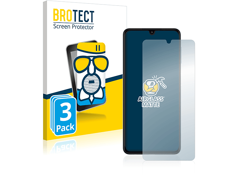 BROTECT 3x Airglass matte Schutzfolie(für Samsung Galaxy A22 4G)