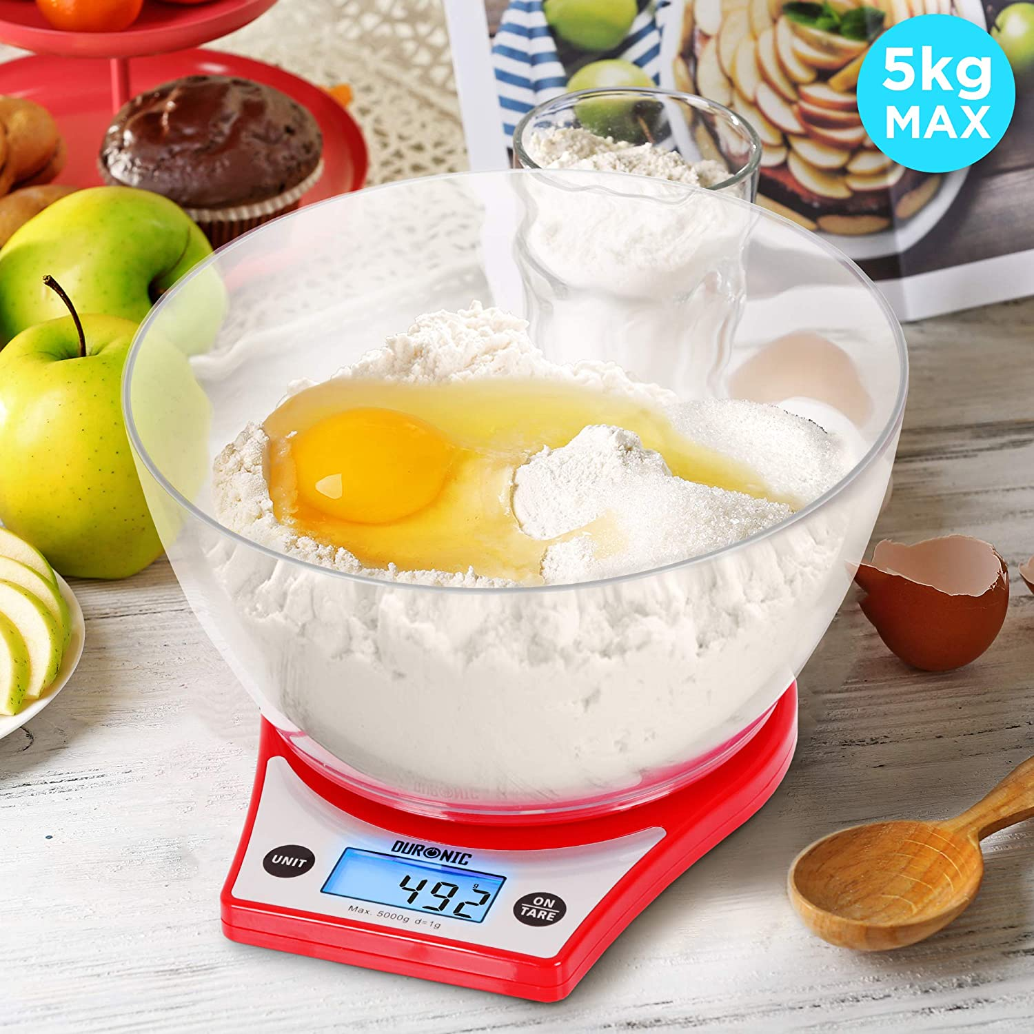 Báscula de cocina DURONIC Duronic KS6000 RD Báscula cocina