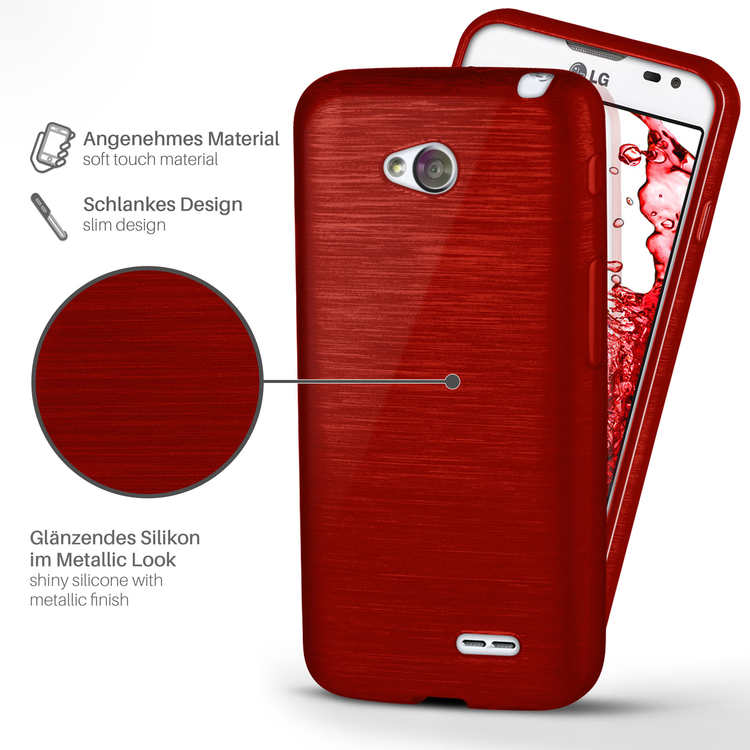 / Brushed LG, Backcover, L65, MOEX L70 Crimson-Red Case,