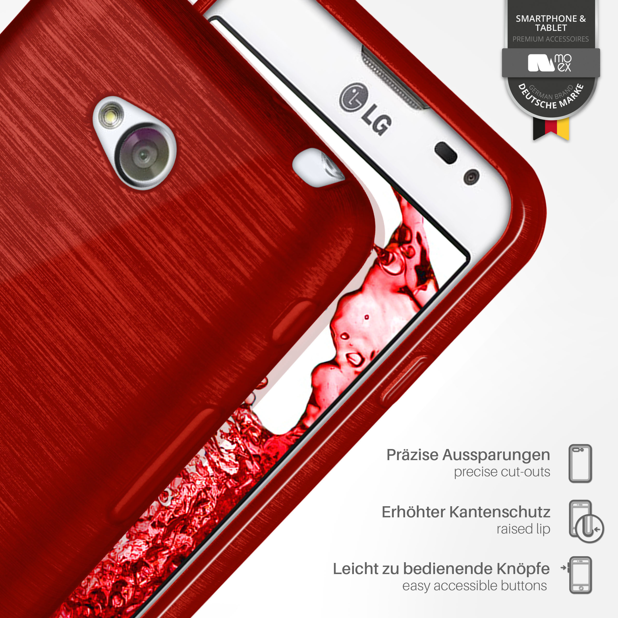 L65, MOEX Backcover, LG, Crimson-Red Case, L70 Brushed /