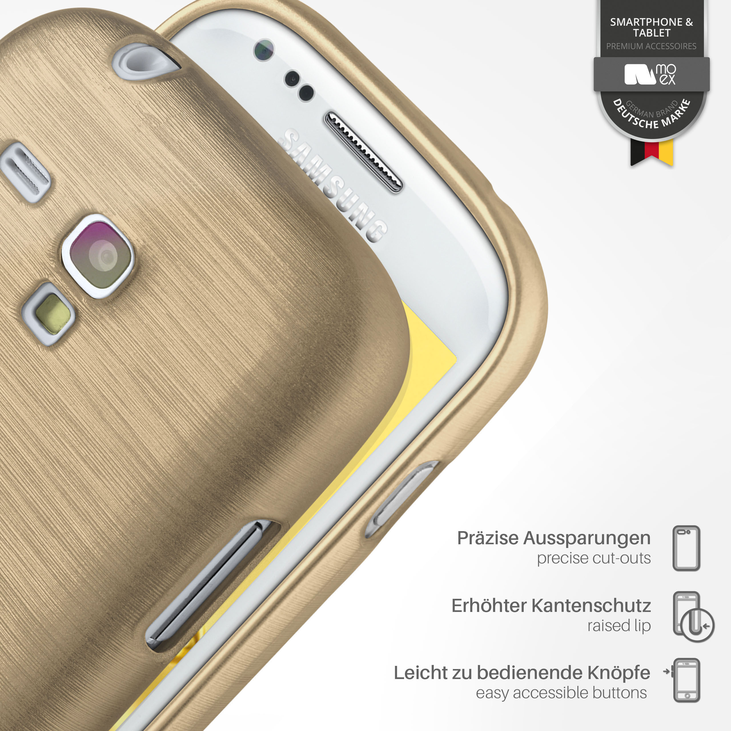 MOEX Brushed Case, Backcover, Samsung, Mini, Galaxy S3 Ivory-Gold