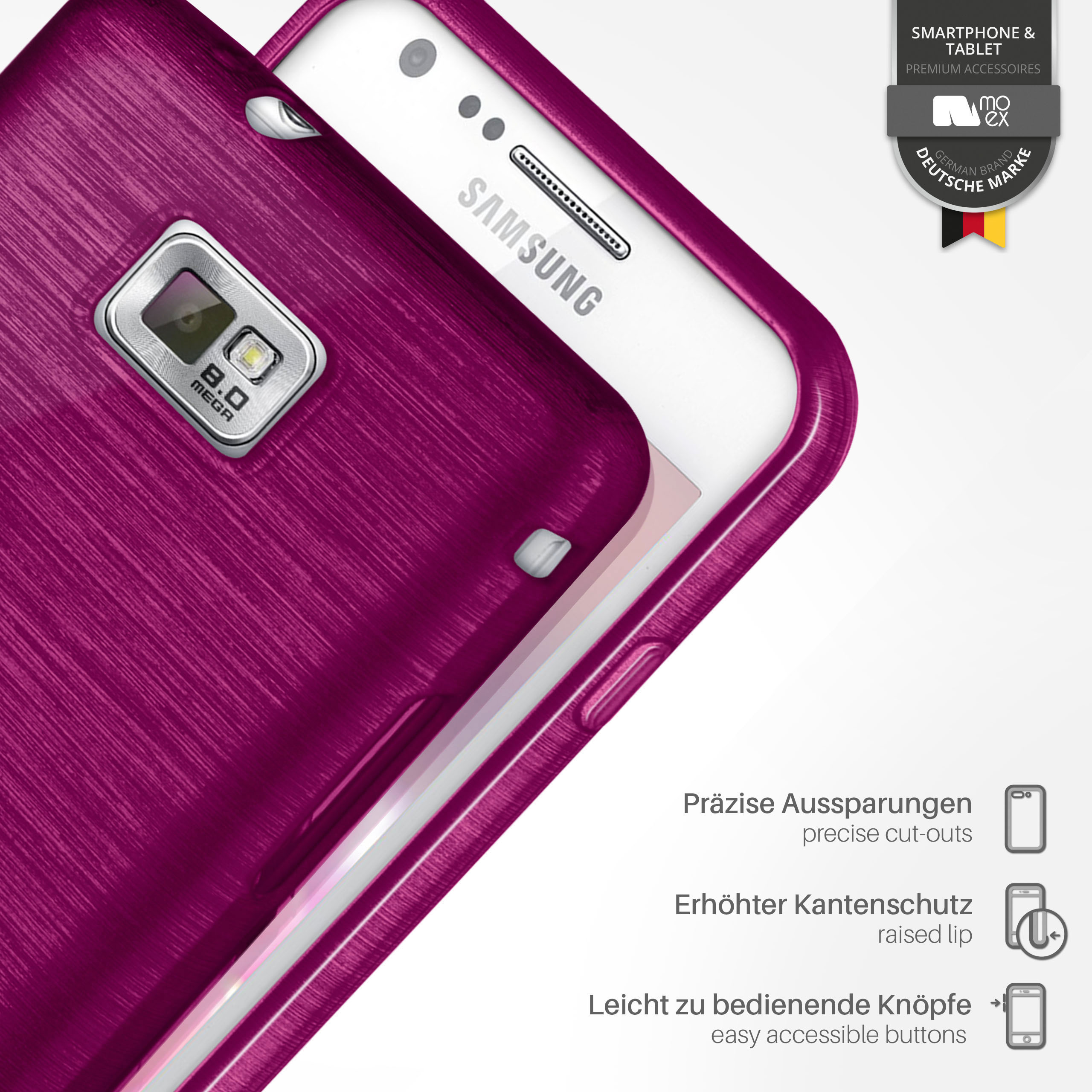 Galaxy / S2 Plus, S2 Samsung, MOEX Brushed Case, Purpure-Purple Backcover,