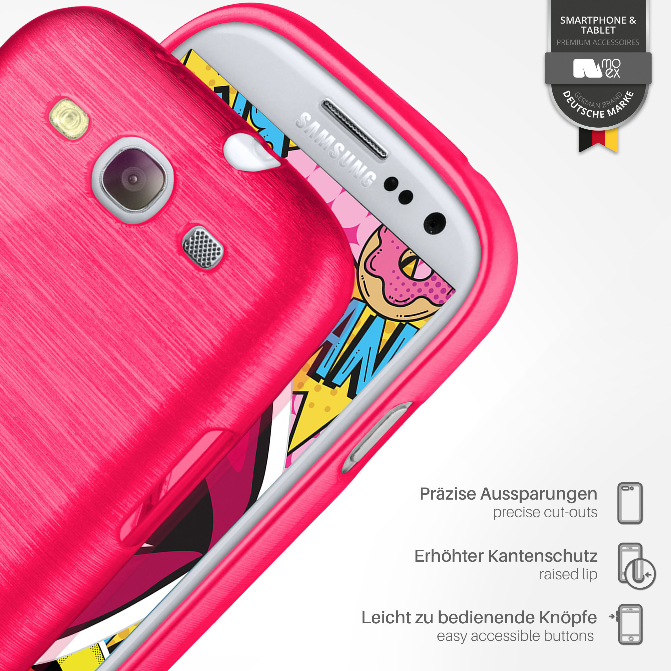 MOEX Brushed Case, Backcover, Samsung, Neo, Galaxy S3 Magenta-Pink S3 