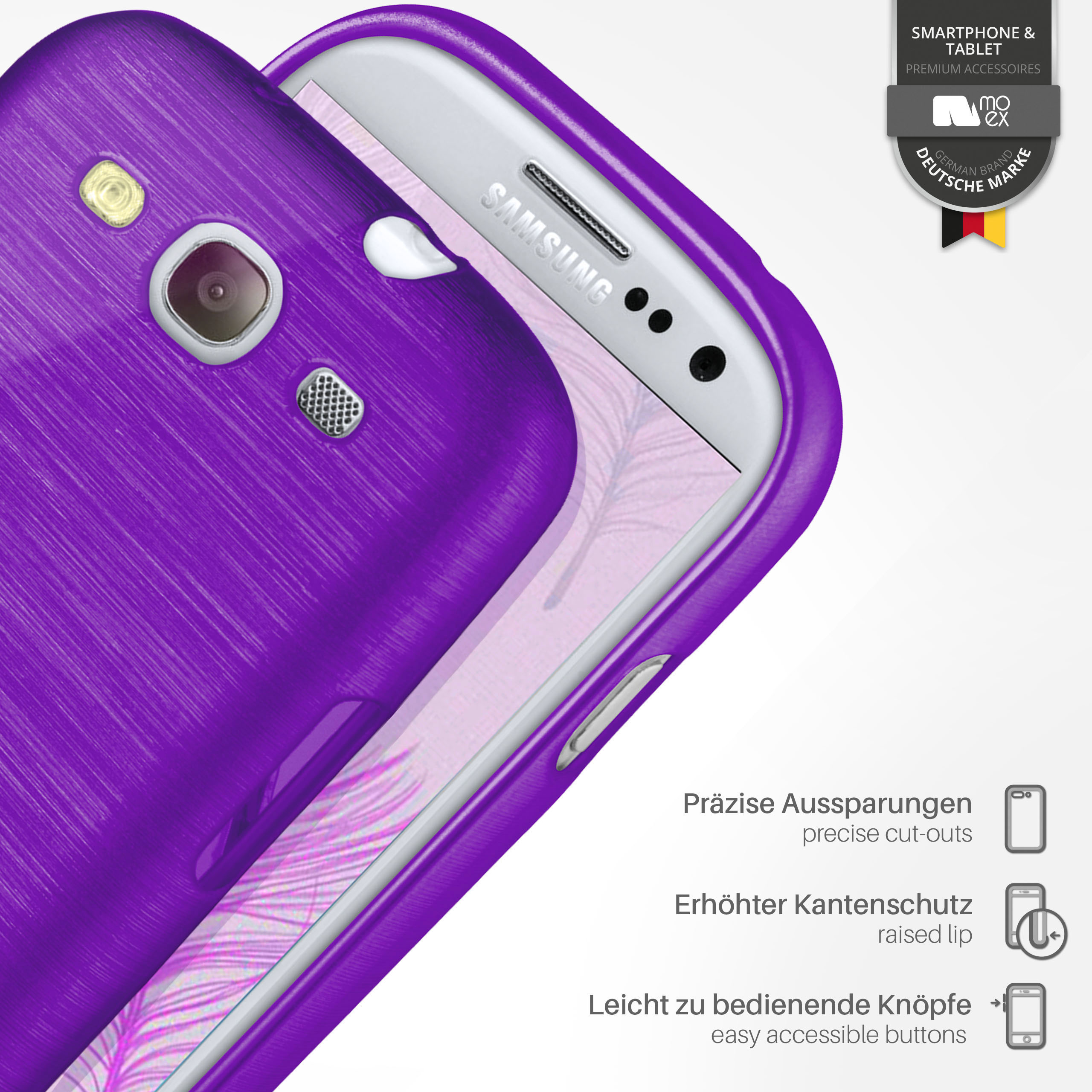 MOEX Brushed Case, Backcover, Samsung, S3 S3 / Neo, Purpure-Purple Galaxy