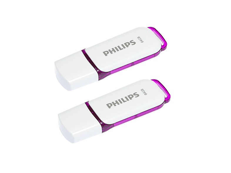 PHILIPS Snow Edition Magic Purple®, 25 MB/s, 2er-Pack USB-Stick (Weiß, 64 GB)
