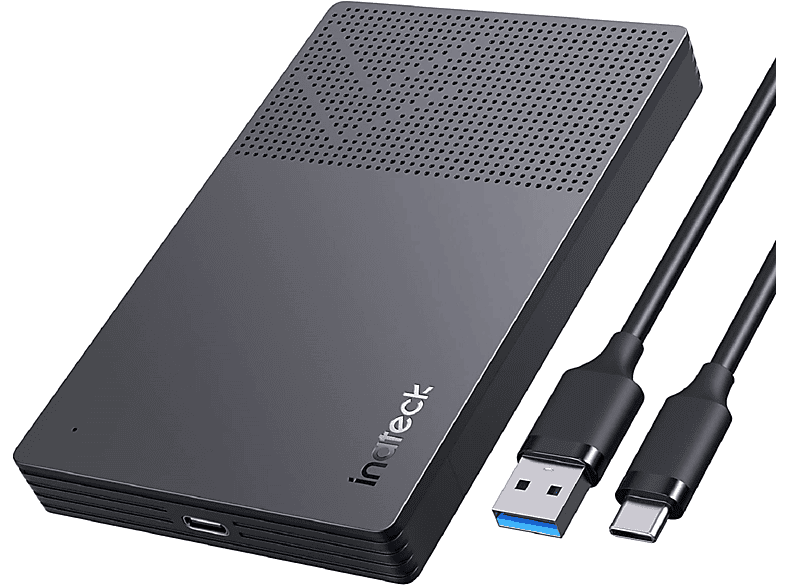 INATECK USB 3.2 Gen 2 Festplattengehäuse für 2,5 Zoll SSD und HDD , bis zu 6Gbps, mit UASP Festplattengehäuse, black