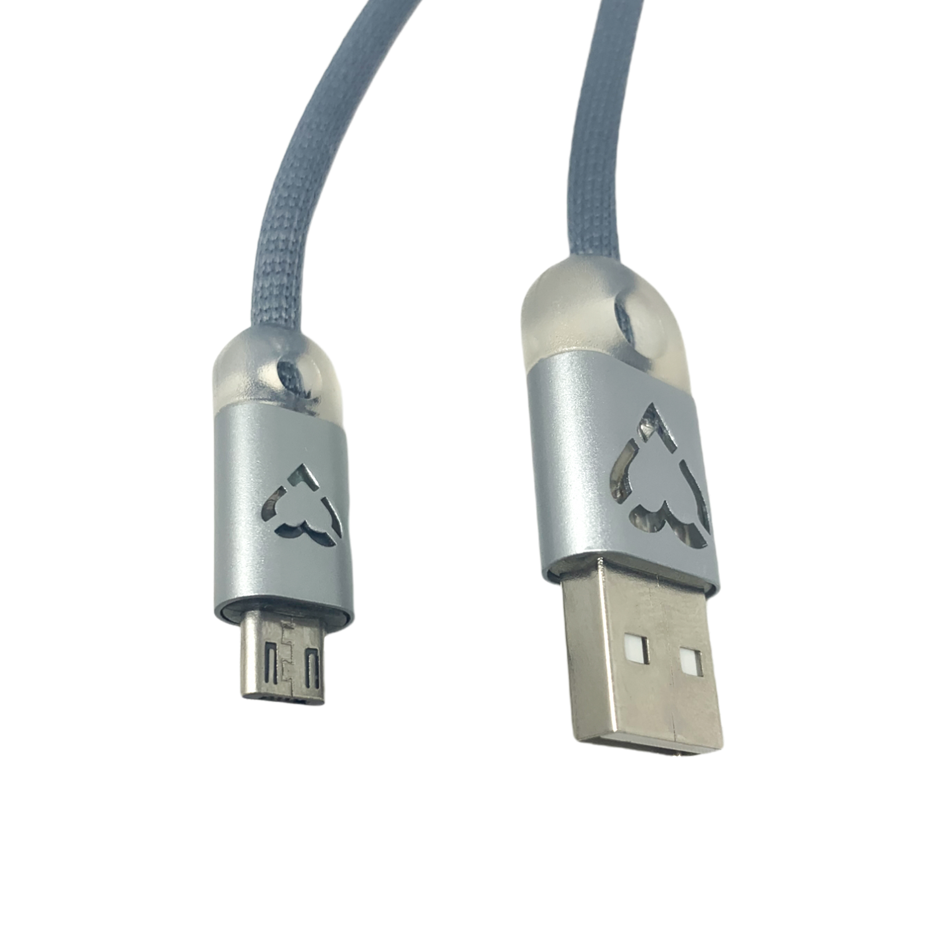 Nylon Meter USB Silberfarbe Licht, mit Micro Ladekabel, 1 Datenkabel HBASICS