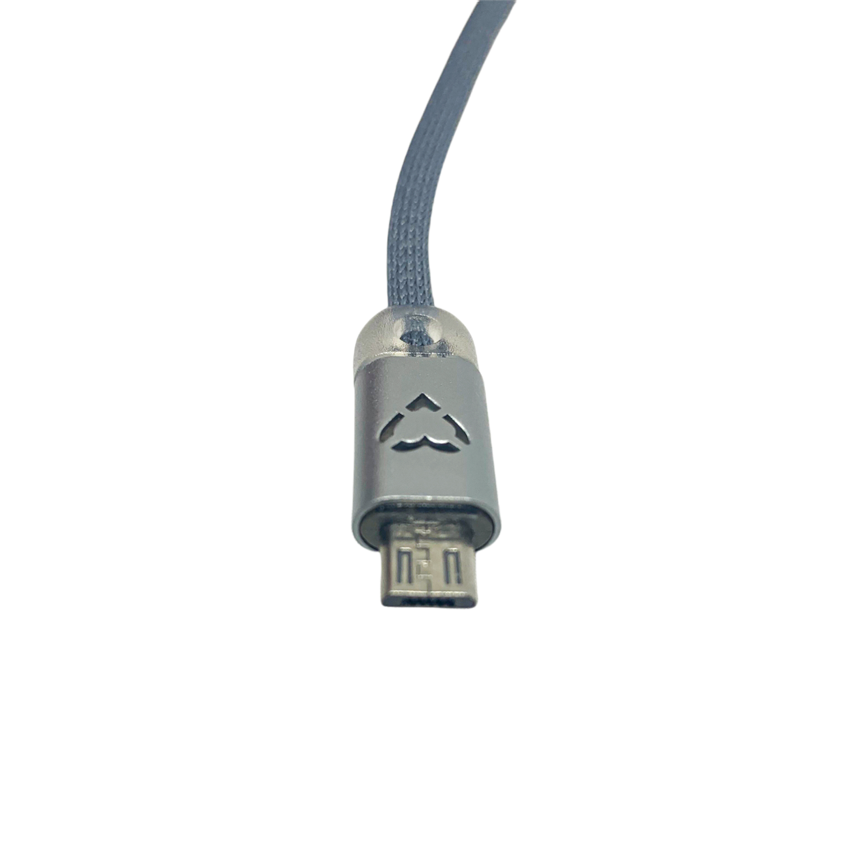 Micro mit Ladekabel, 1 Datenkabel Licht, Meter USB Silberfarbe HBASICS Nylon