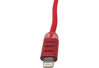 HBASICS Datenkabel iPhone 1 m Nylon mit Licht, Ladekabel, Rot