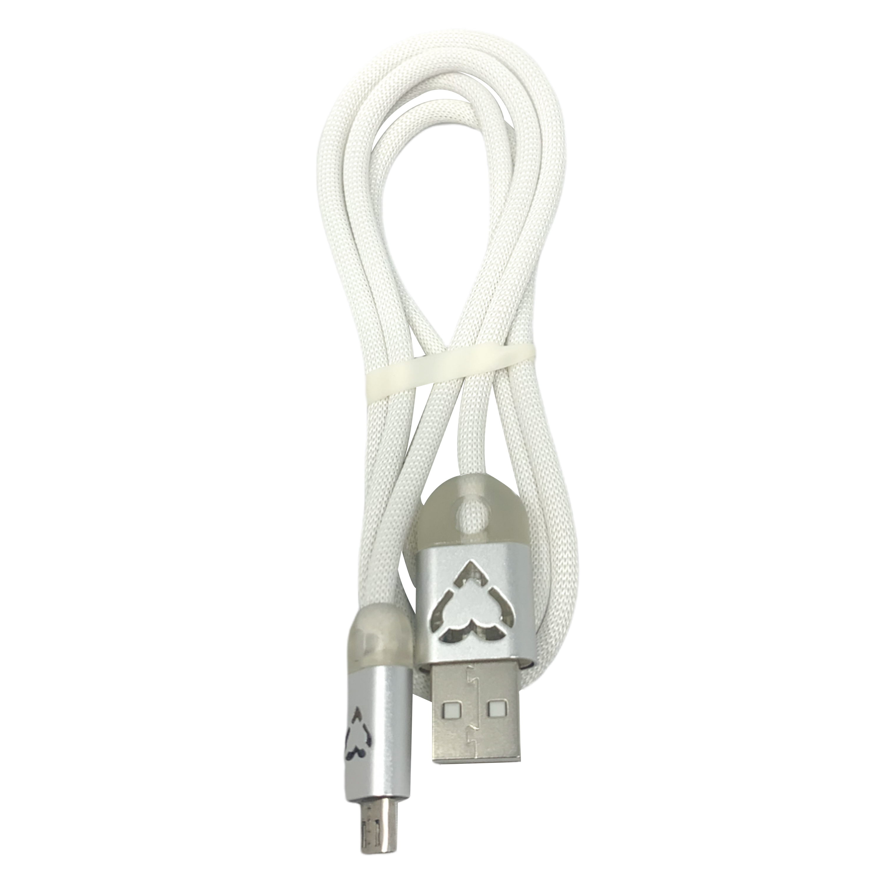 HBASICS Micro 1 mit Meter Nylon Ladekabel, USB Weiß kabel Licht