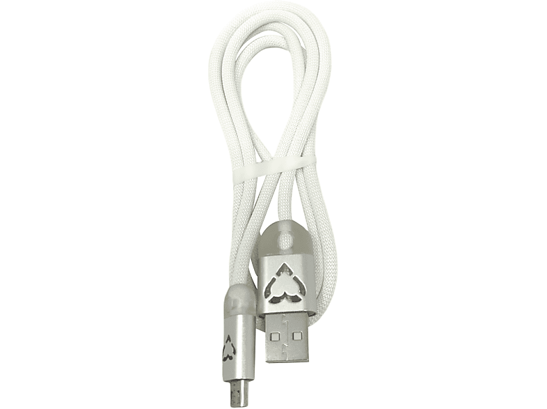kabel mit USB 1 Weiß Meter Nylon HBASICS Ladekabel, Licht, Micro