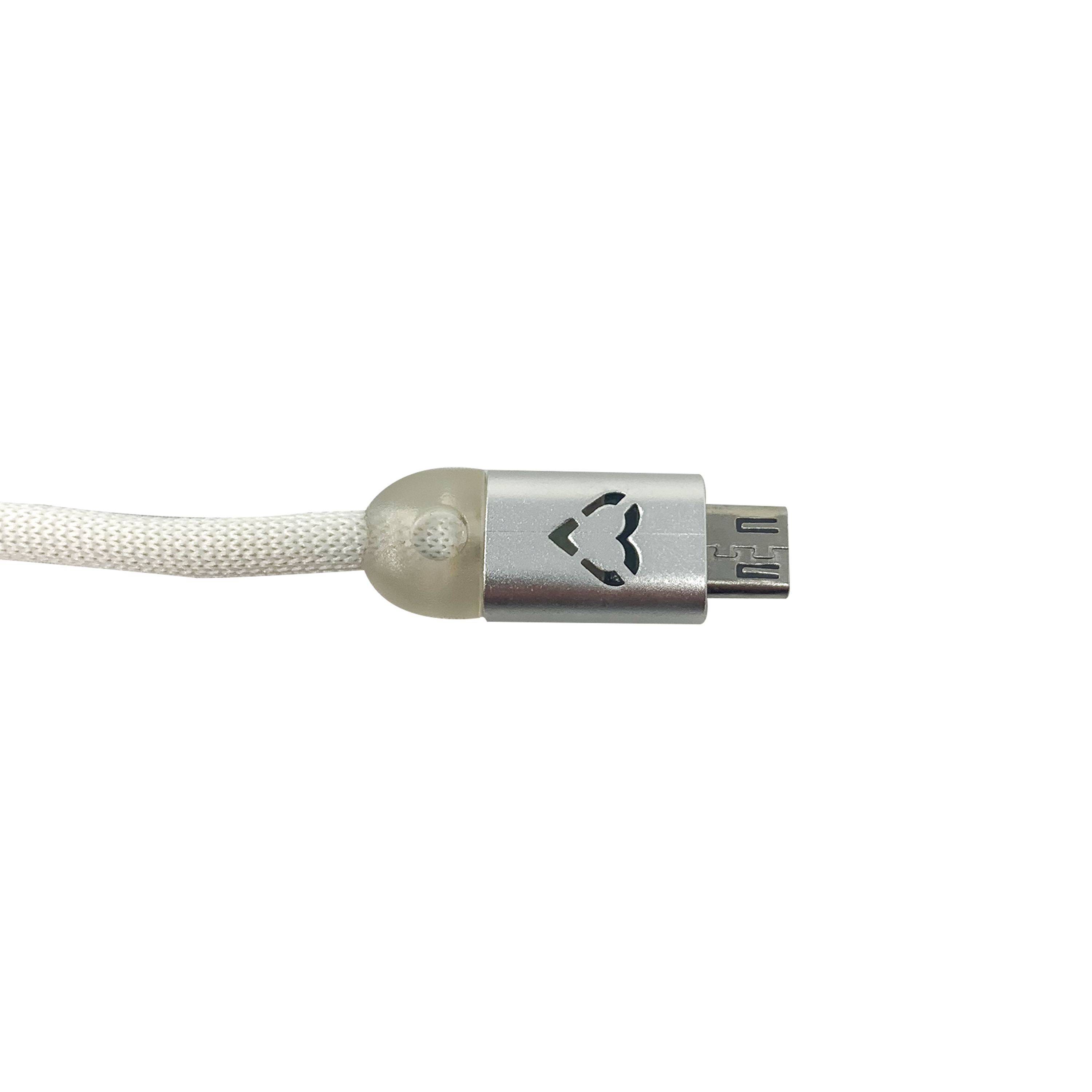 Micro kabel Nylon HBASICS mit Ladekabel, Weiß 1 Licht, USB Meter