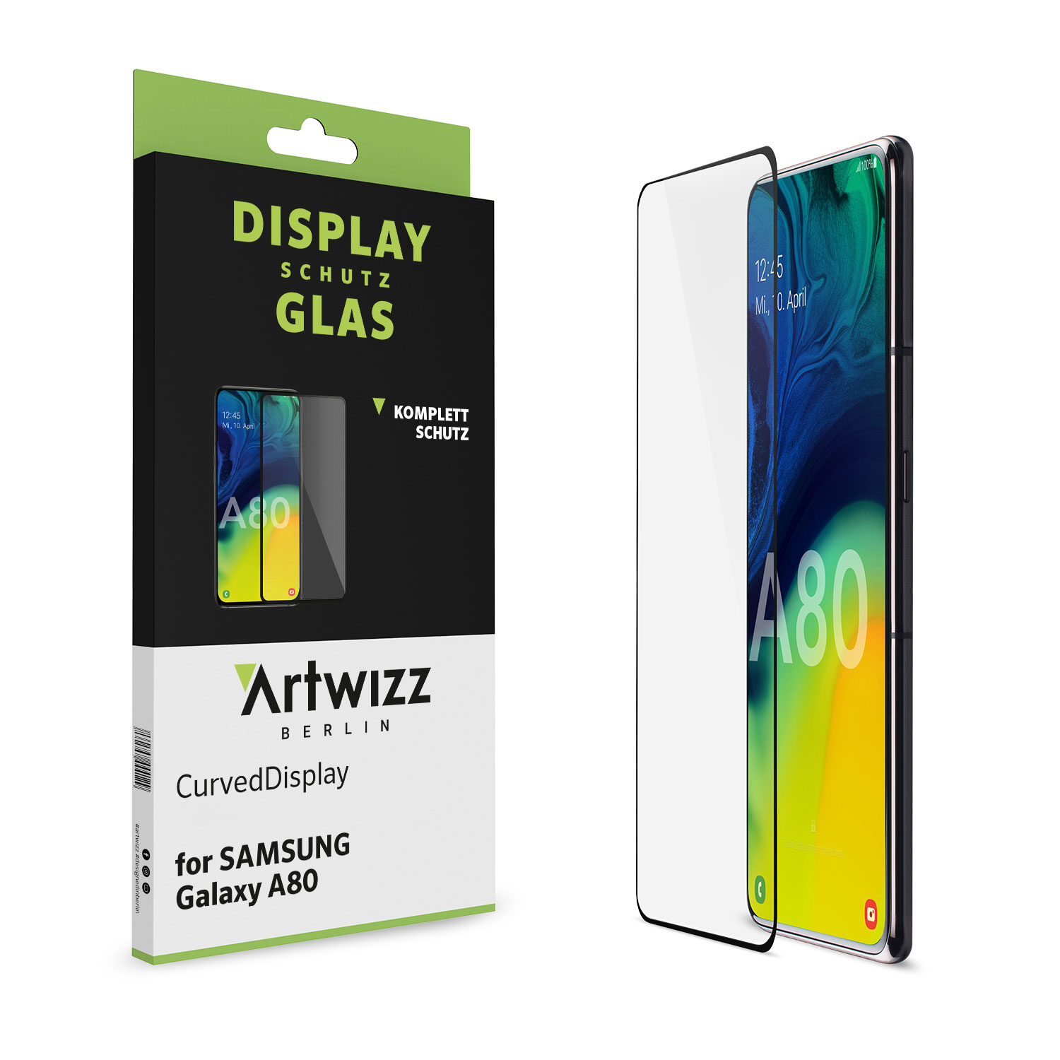 CurvedDisplay Galaxy Samsung A80) Displayschutz(für ARTWIZZ