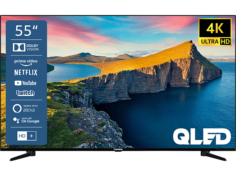TELEFUNKEN QU55K800 QLED TV (Flat, 55 Zoll / 139 cm, UHD 4K, SMART TV)