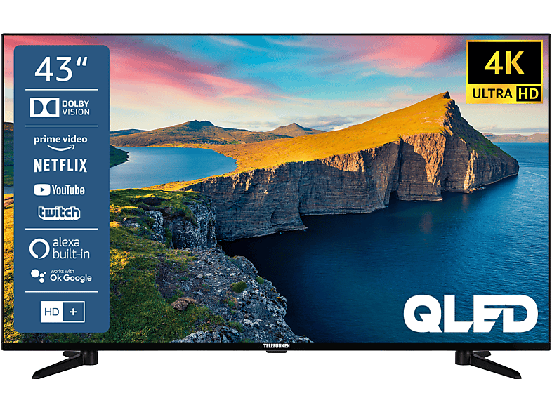 (Flat, Zoll cm, TV SMART TV) | 108 TELEFUNKEN QU43K800 4K, QLED UHD / MediaMarkt 43