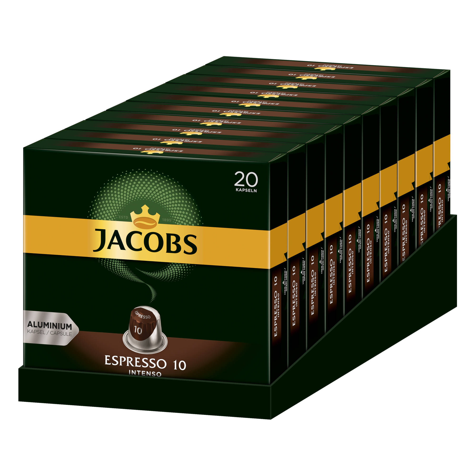 10 x kompatible JACOBS 20 10 Intenso Espresso Kaffeekapseln Nespresso®* (Nespresso System)