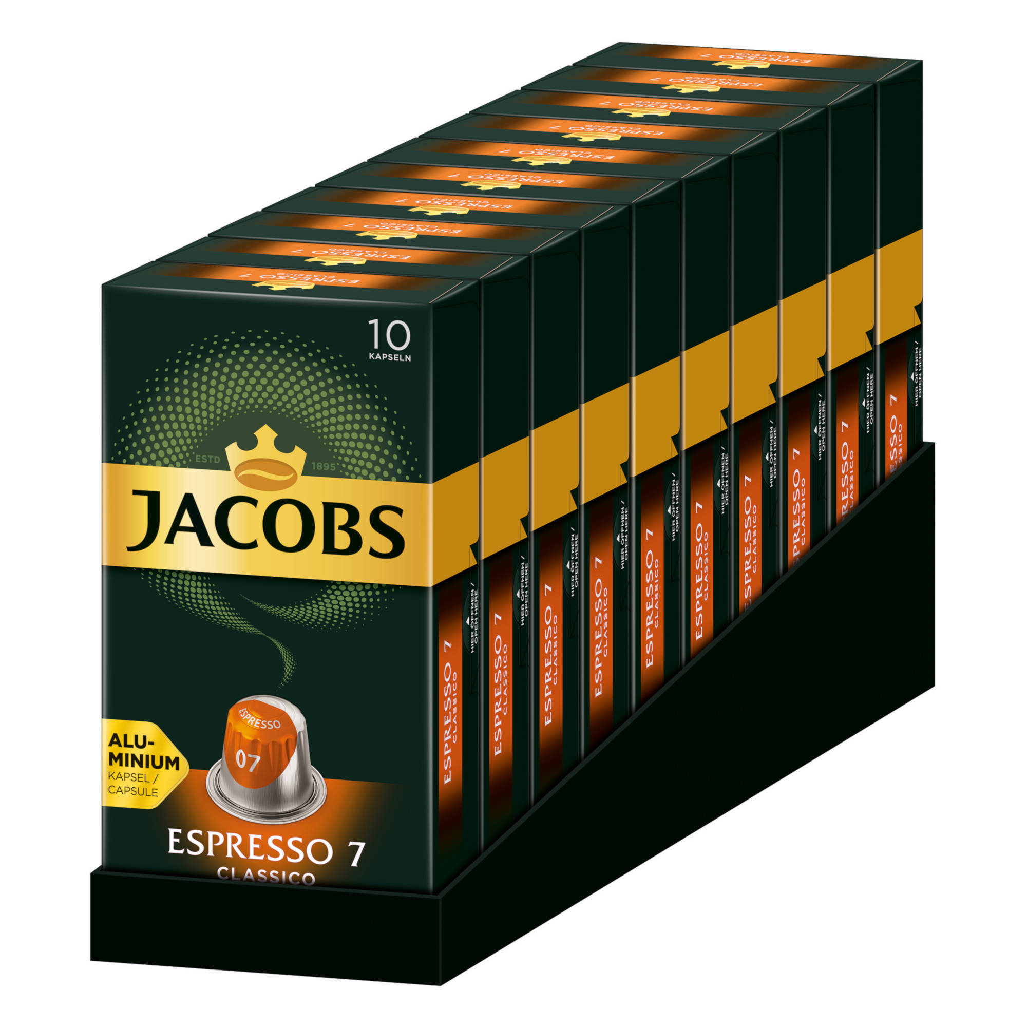 JACOBS Espresso kompatible Classico System) 10 (Nespresso Kaffeekapseln Nespresso®* 10 x 7
