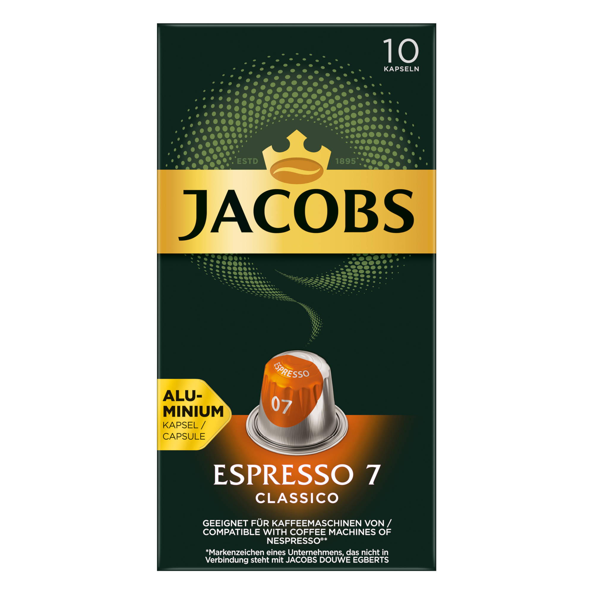 JACOBS Espresso kompatible Classico System) 10 (Nespresso Kaffeekapseln Nespresso®* 10 x 7