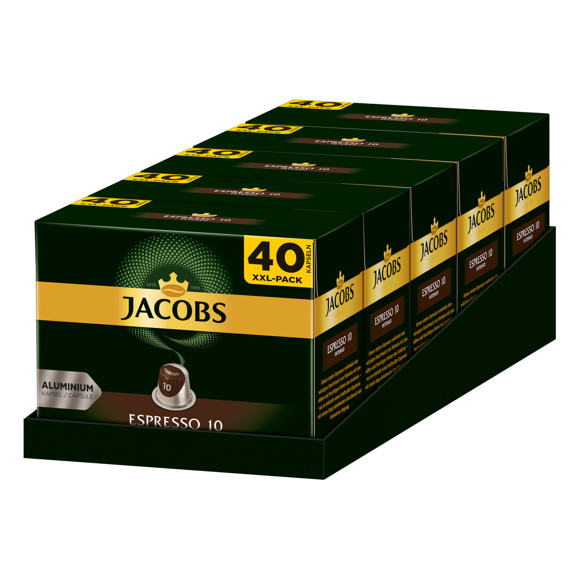 JACOBS Espresso 10 XXL-Pack System) Intenso 5 Kaffeekapseln kompatible x (Nespresso Nespresso®* 40