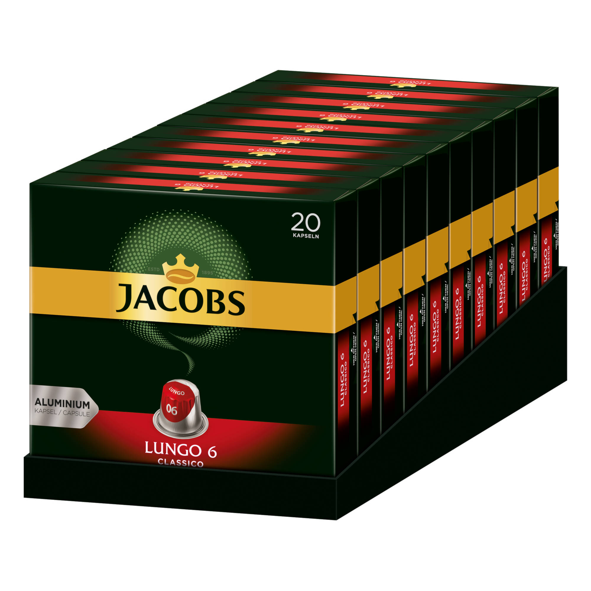 20 x System) Classico Nespresso®* Lungo (Nespresso 6 kompatible JACOBS 10 Kaffeekapseln