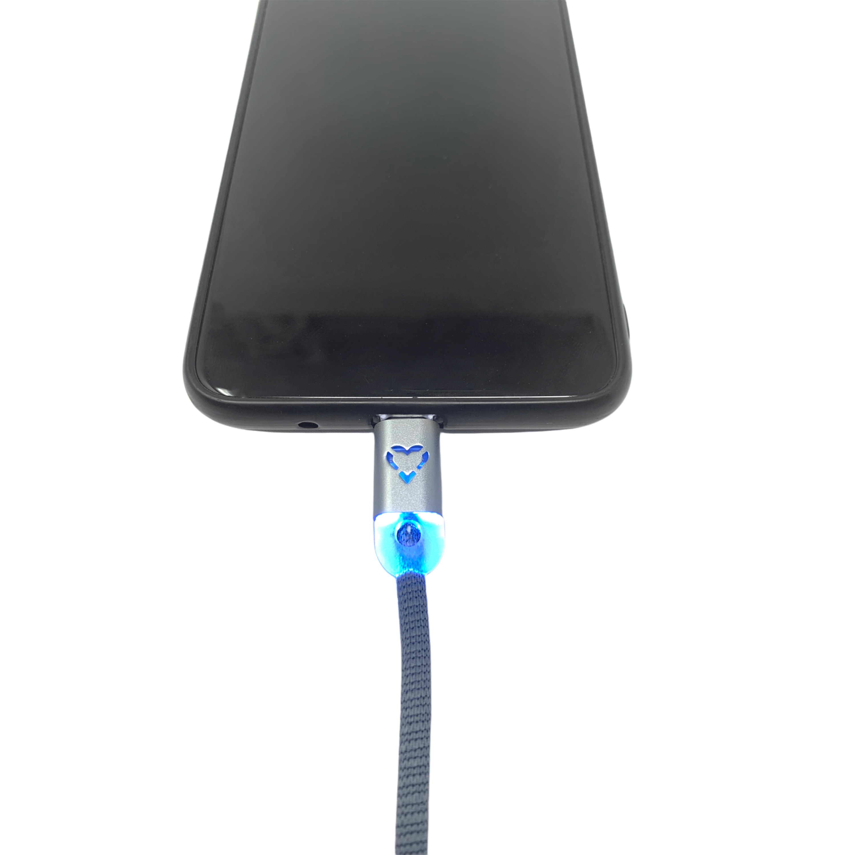 HBASICS Micro USB Meter mit Licht, Nylon Ladekabel, Datenkabel Silberfarbe 1